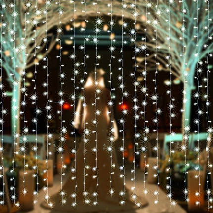 3m x 2m Cool White Waterproof Curtain Fairy String Lights with 8 Modes