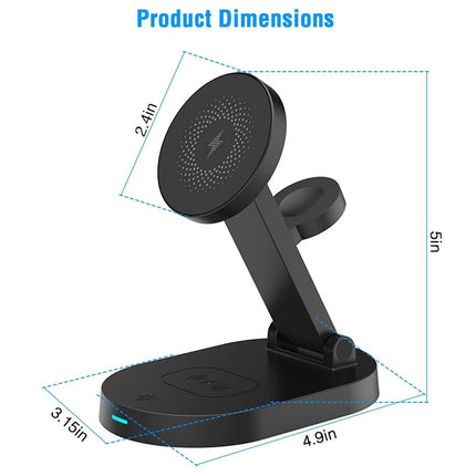 4-in-1 15W Foldable Magnetic Wireless Charging Station
