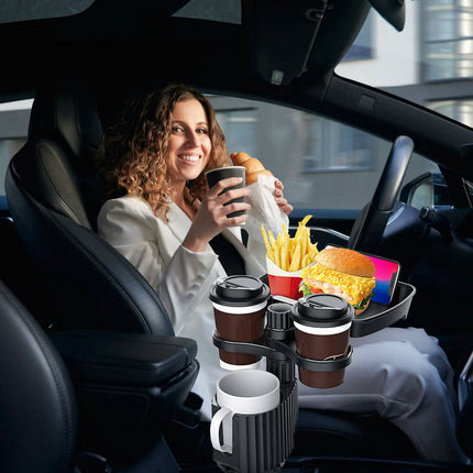 4-in-1 Car Cup Holder Tray Food Table