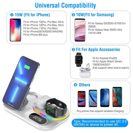 4-in-1 Foldable Wireless Charging Station Stand Dock