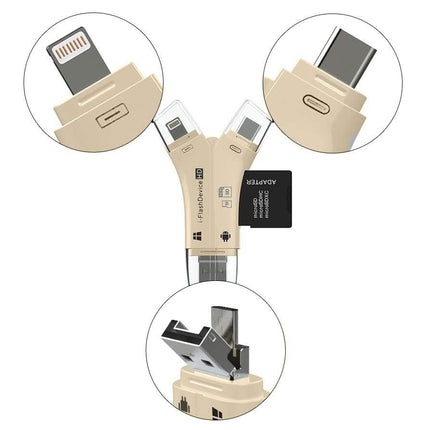 4-in-1 Media Transfer Card Reader with Memory Card