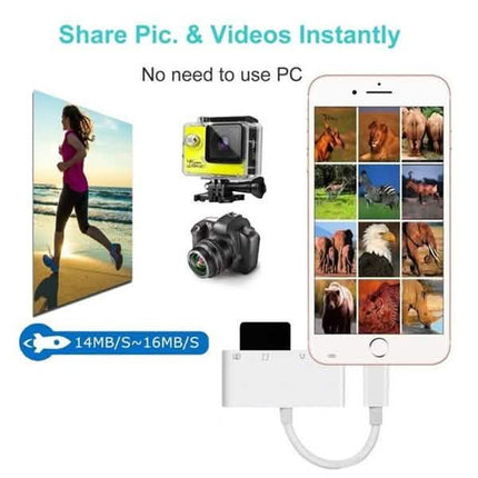 4-in-1 SD/TF Card Reader USB 2.0 Female OTG Adapter Cable