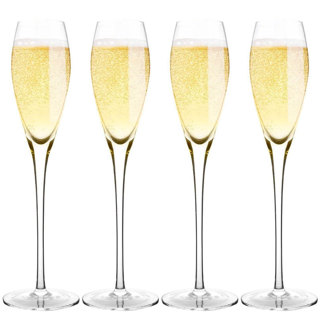 4-Pack: Bella Vino Standard Hand Blown Crystal Red/White Wine Glasses