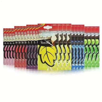 4-Pack: Car Air Freshener Natural Scented Tea Paper Auto Hanging Vanilla Perfume Fragrance Leaf Shape