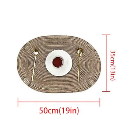 4-Pack: Cotton Oval Dining Mat