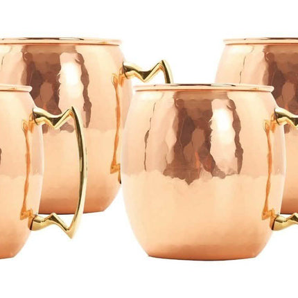 4-Pack: Hammered Copper-Finish Moscow Mule Mugs