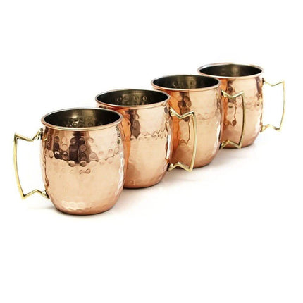 4-Pack: Hammered Copper-Finish Moscow Mule Mugs