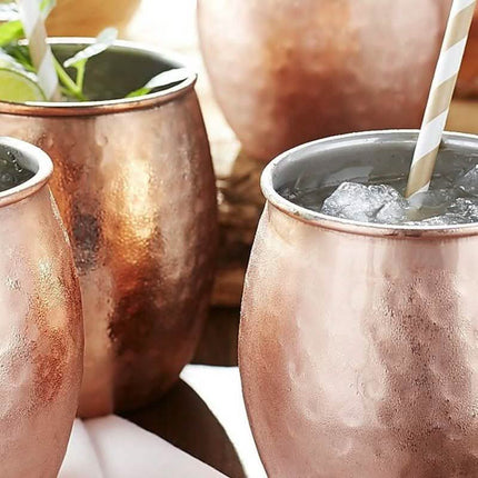4-Pack: Hammered Copper-Finish Moscow Mule Mugs