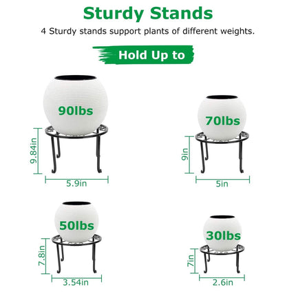 4-Pack: Iron Plotted Plant Stands