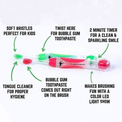 4-Pack: Kangaroo Kids Pre-Filled Toothbrush