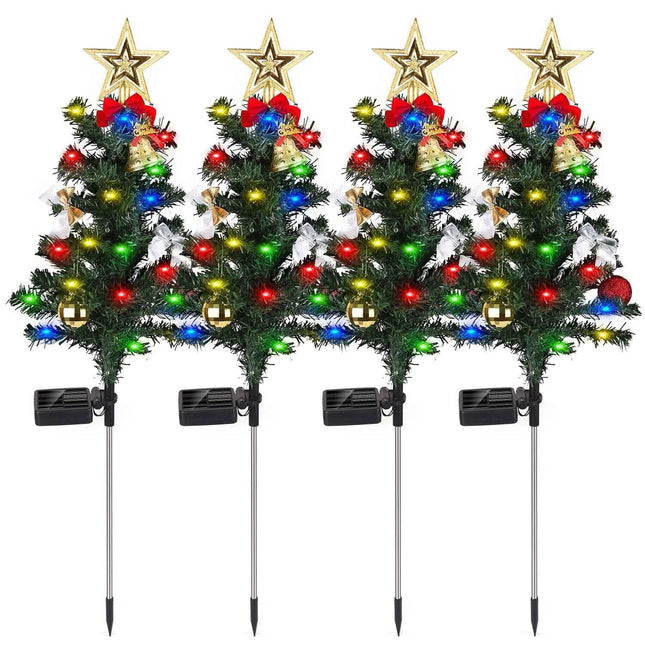 4-Pack: Solar Christmas Tree Lights Garden Decorations