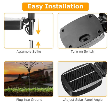 4-Pack: Solar Powered Stake Bee Light 2 Lighting Mode Lifelike Firefly