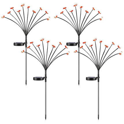 4-Pack: Solar Powered Stake Bee Light 2 Lighting Mode Lifelike Firefly