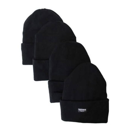 4-Pack: Unisex Sherpa-Lined Winter Beanie Hat