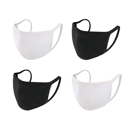 4-Pack: Washable & Reusable 2-Ply Cotton Fabric Reversible Face Mask