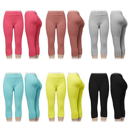 4-Pack: Women's High Waisted Anti Cellulite Solid Leggings