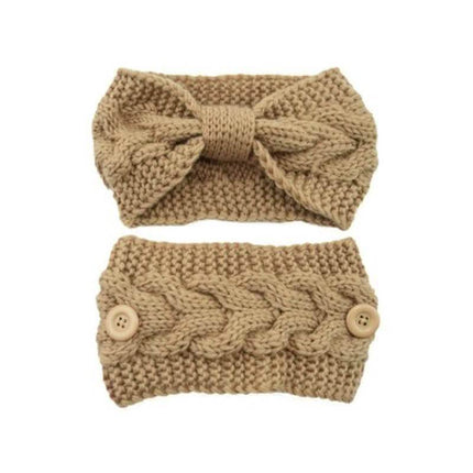 4-Pack: Women's Winter Headband and Ear Warmer with Buttons to Hold Mask