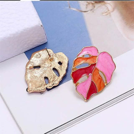 4-Pairs: Women's Vintage Leaf Fashion Earrings