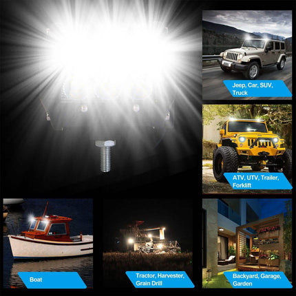 4-Piece: 4” 18W Dual Row LED Spot Light Pod