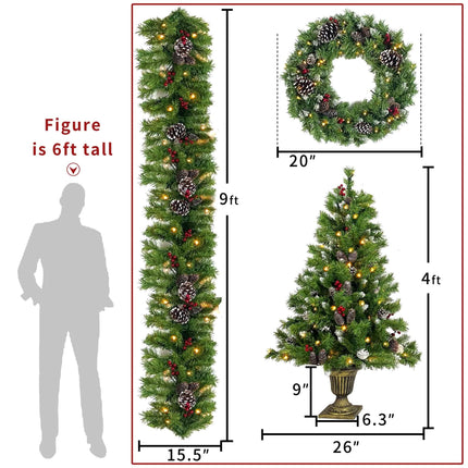 4-Piece: Artificial Christmas Tree Set