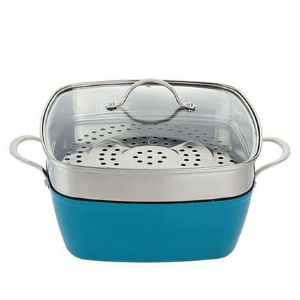 4-Piece: Curtis Stone Dura-Pan Chef Square Saute Set (Refurbished)
