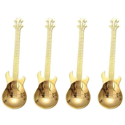 4-Piece: Guitar-Shaped Spoon Set