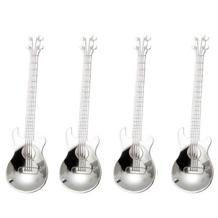 4-Piece: Guitar-Shaped Spoon Set