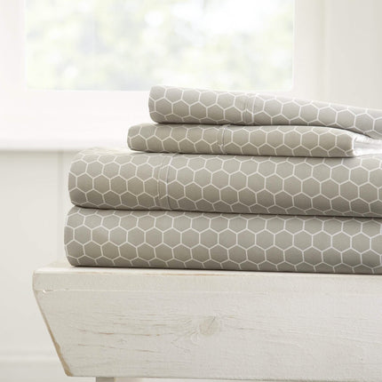 4-Piece: Honeycomb Patterned Sheet Set