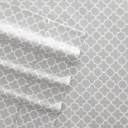 4-Piece: Quatrefoil Patterned Sheet Set