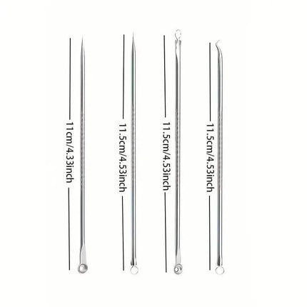 4-Piece Set: Blackhead Remover Tool for Blackheads, Acne and Dark Spots
