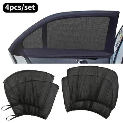 4-Piece Set: Car Window Shades For Front And Back Window