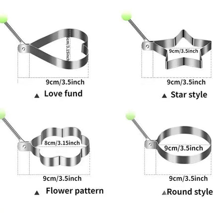 4-Piece Set: Stainless Steel Creative Egg Ring Molds