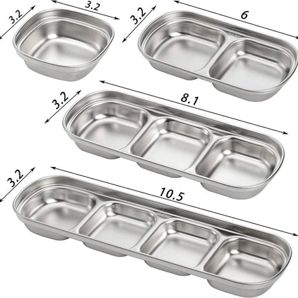 4-Piece Set: Stainless Steel Sauce Dish