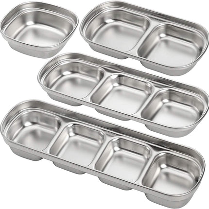 4-Piece Set: Stainless Steel Sauce Dish