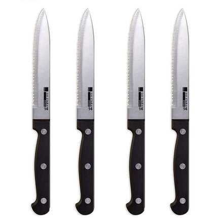 4-Piece Set: Steak Knife Set Stainless-Steel Serrated Blades