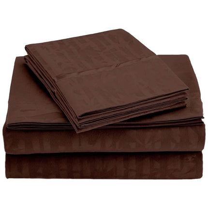 4-Piece Set: Super-Soft 1600 Series Bamboo Embossed Bed Sheet