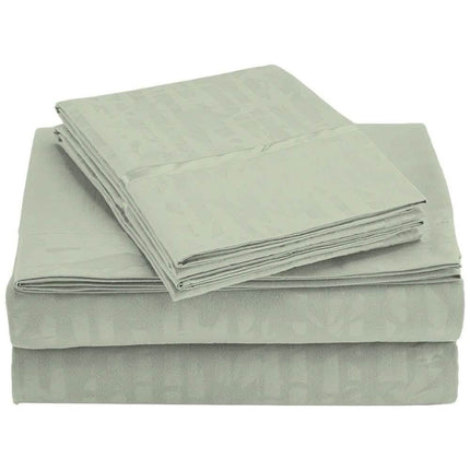 4-Piece Set: Super-Soft 1600 Series Bamboo Embossed Bed Sheet