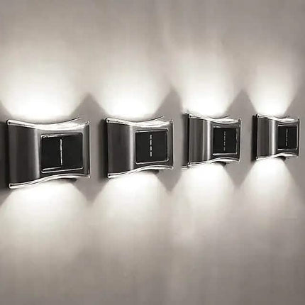 4-Piece: Solar Outdoor 6 LED Waterproof Wall Lights