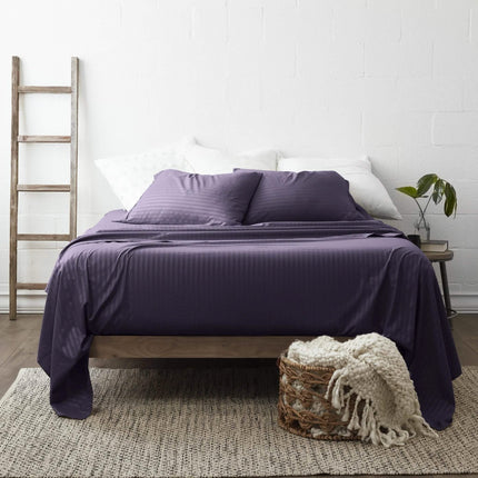 4-Piece Striped Embossed Sheet Set