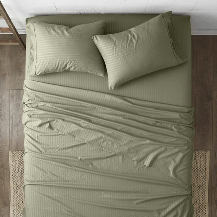 4-Piece Striped Embossed Sheet Set