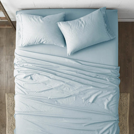 4-Piece Striped Embossed Sheet Set