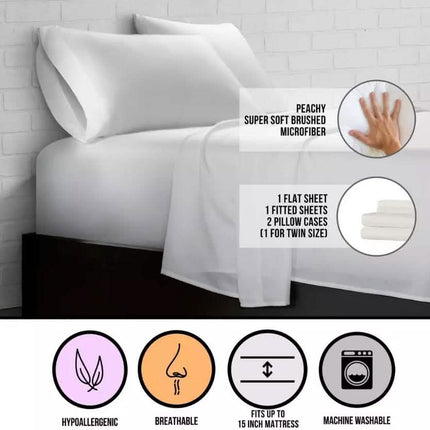 4-Piece: Super Soft Triple Brushed Microfiber Sheet Set