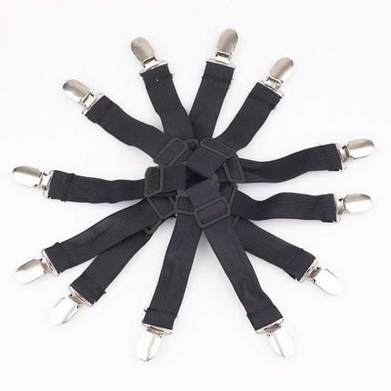 4-Piece: Triangle Bed Sheet Holder Fastener Grippers Clips Suspender Strap