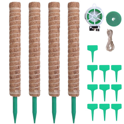 4-Pieces: Coco Coir Extendable Moss Pole for Climbing Plants