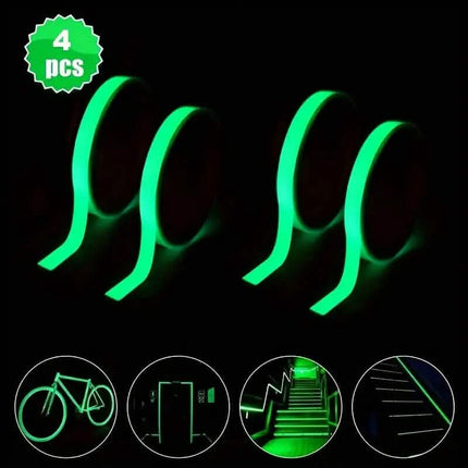 4-Pieces: Luminous Fluorescent Adhesive Tapes