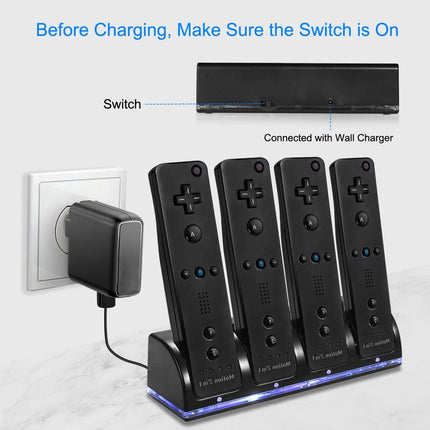 4 Remotes Charging Dock