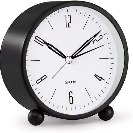 4" Super Silent Non Ticking Analog Alarm Clock with Night Light