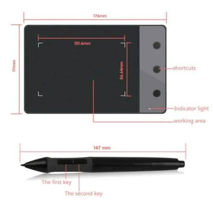 4 x 2.23" Anti-Interference USB Graphics Drawing Tablet