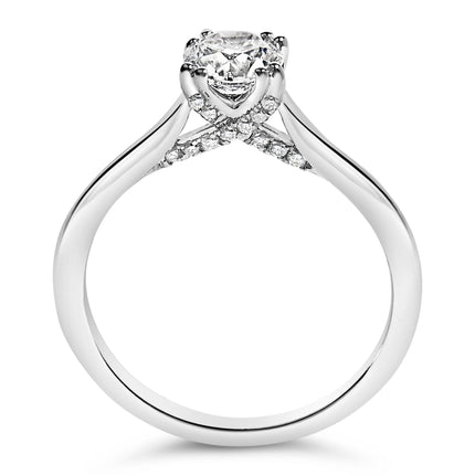 14K White Gold 7/8 Cttw Lab Grown Diamond Solitaire Cathedral Style Engagement Ring (F-G Color, VS1-VS2 Clarity) - Size 5