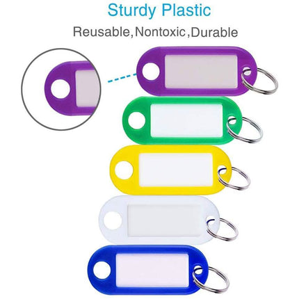 40-Pack: Uniclife Tough Plastic Key Tags with Split Ring Label Window